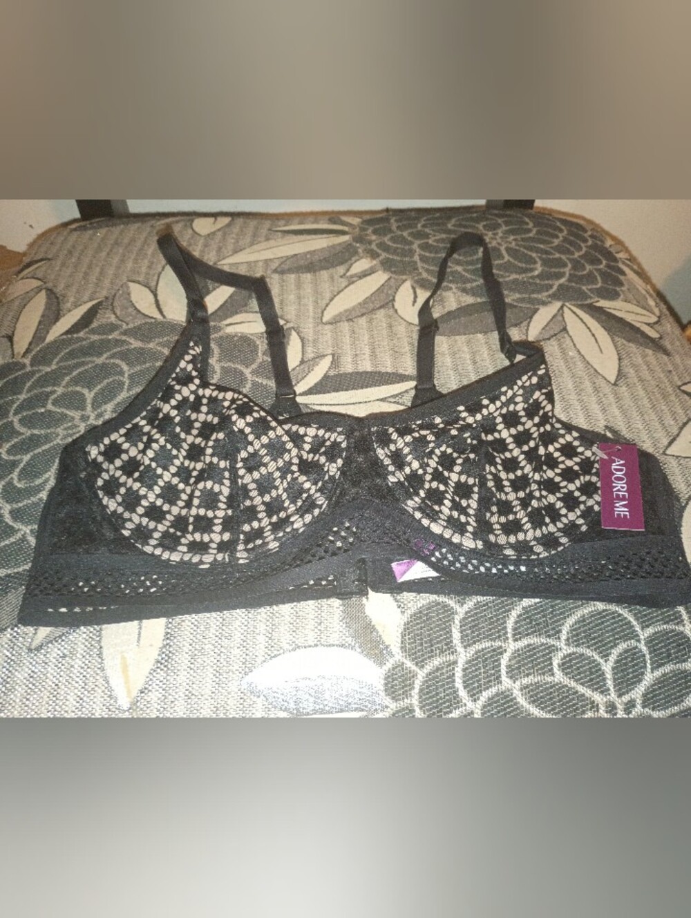 NWT Adore Me Tatum Jet Black Bra 34C